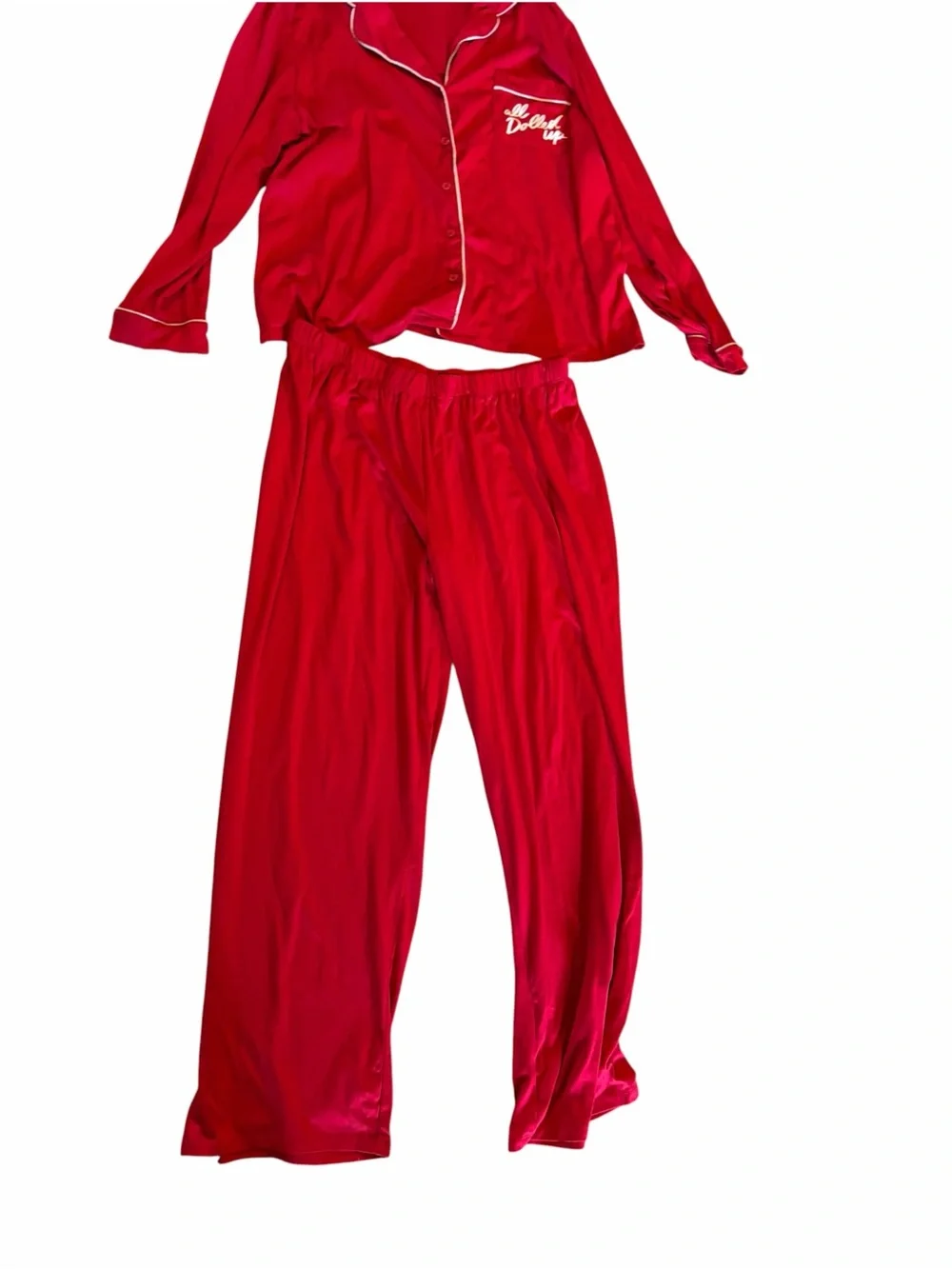 Kate Spade All Dolled Up Red Pajama Set XL Super Soft Lounge PJs